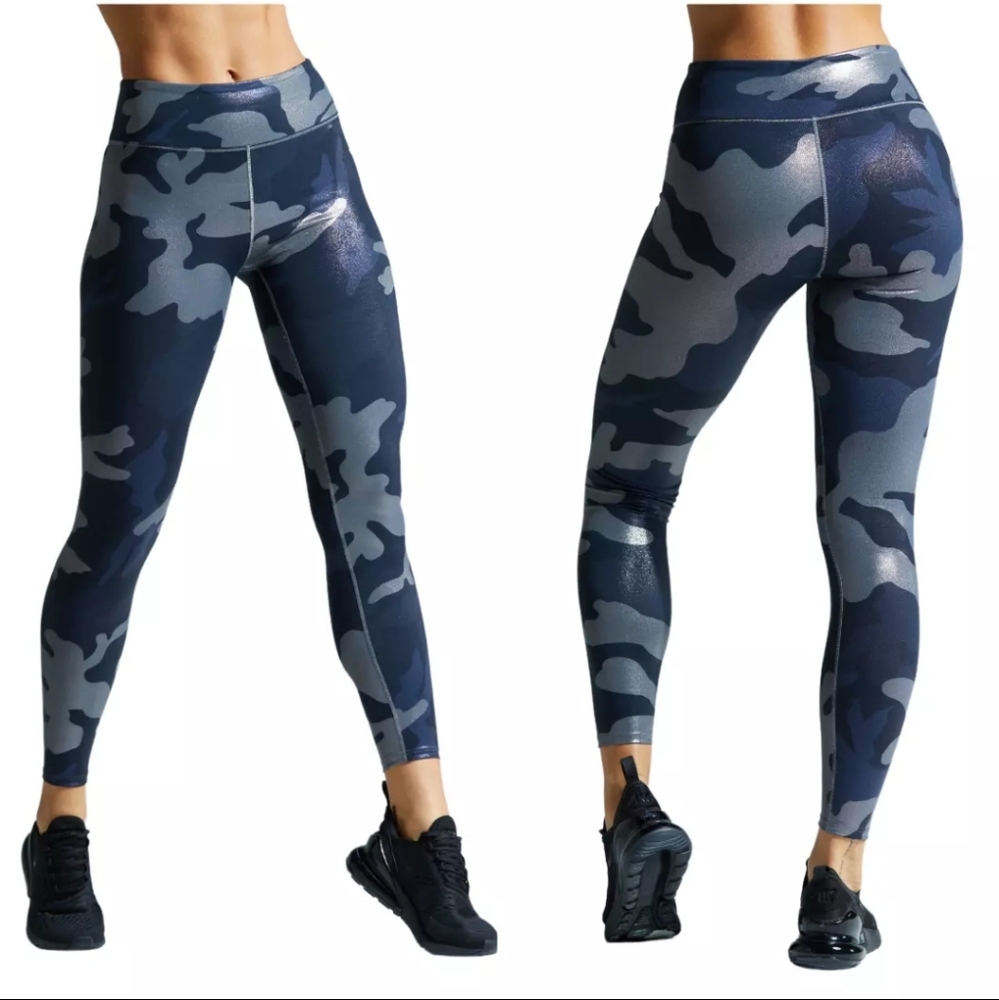 Noli Guerra Legging M Medium camo print shine foil bronze blue silver black